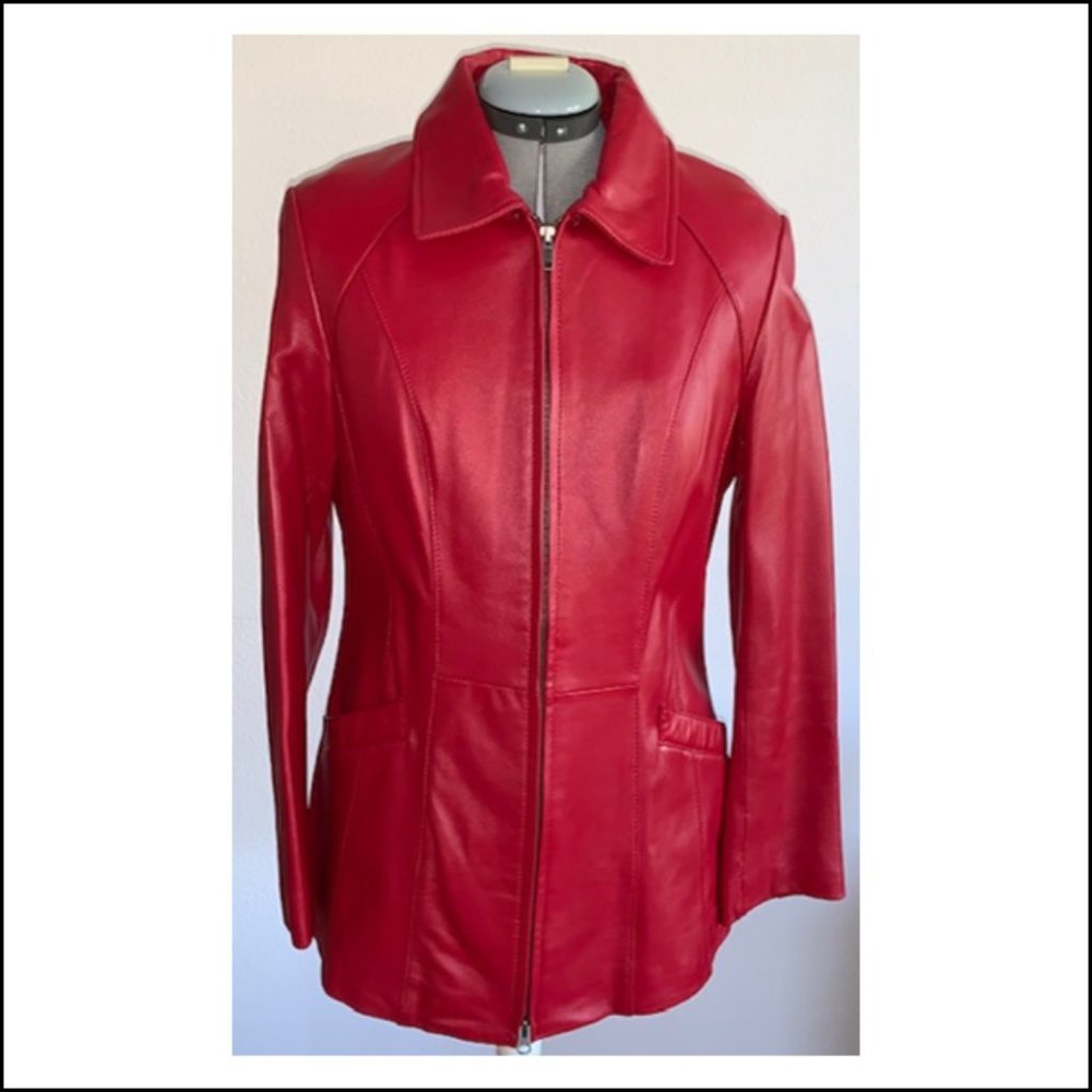 Danier - Red Winter Leather Coat - SALE